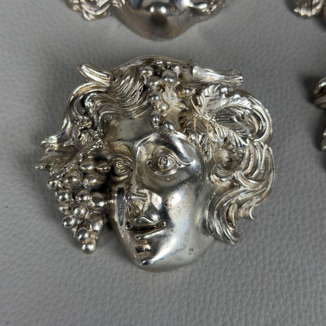 1970s The Four Seasons Wall Mask Sculptures in 925 Silver, 1970s, Set of 4 For Sale - Image 5 of 11