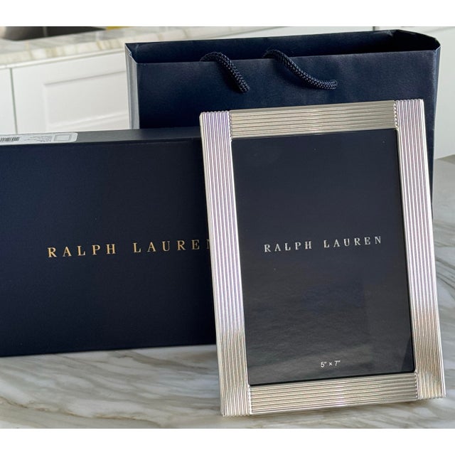 Contemporary Ralph Lauren Home Silver-Plated Brass 'Luke' Frame For Sale - Image 3 of 5