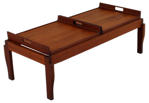 Mid-Century Teak Coffee Table with Removable Trays from Cantù, Italy, 1960s