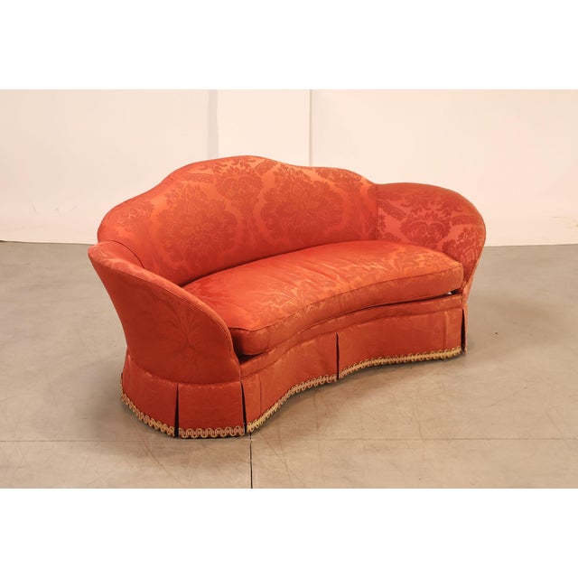 Hickory Chair Furniture Company Hickory Chair Company Pair Of Custom Upholstered Silk Damask Sofas For Sale - Image 4 of 18