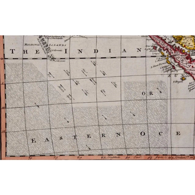 Mid 18th Century The East Indies: An Original 18th Century Hand-Colored Map by E. Bowen, 1744 For Sale - Image 5 of 7