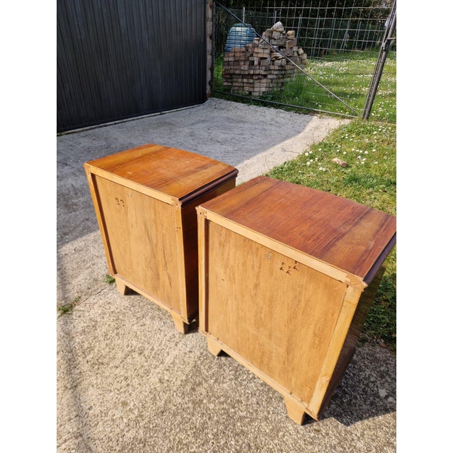 Vintage Burl Wood Bedside Tables, 1920s, Set of 2 For Sale - Image 3 of 15