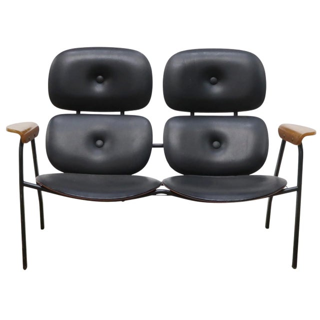 Mid-Century Modern Vintage European Poltranova Midcentury Settee For Sale - Image 3 of 9