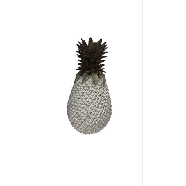 Italian Vintage Italian Ceramic Pineapple Vase | Mid-Century Majolica Style Table Vessel For Sale - Image 3 of 12