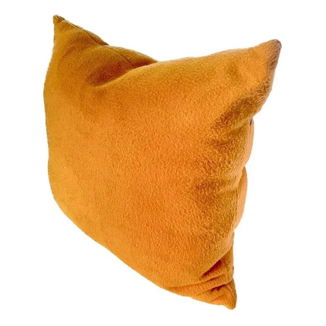 Orange Pair, Vintage Orange & Hermes Ribbon Pillows For Sale - Image 8 of 9