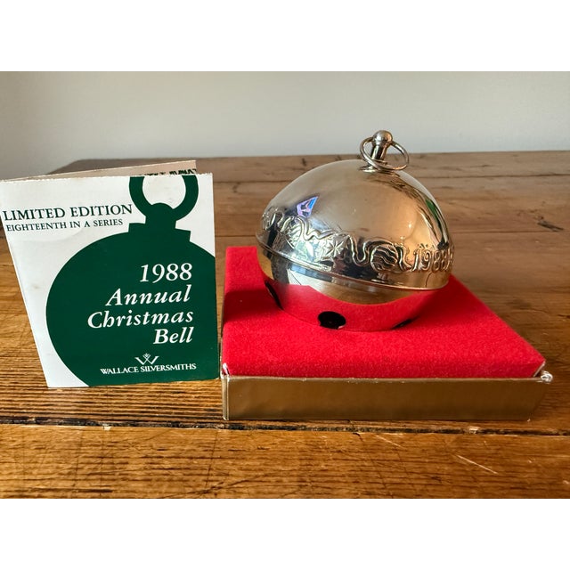 American Vintage Wallace Silver Plated Christmas Sleigh Bell, Dated 1988. For Sale - Image 3 of 6