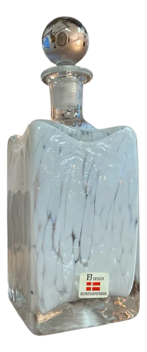 Scandinavian Irregular Form Glass Carafe from Fj Design, Denmark, 1980s