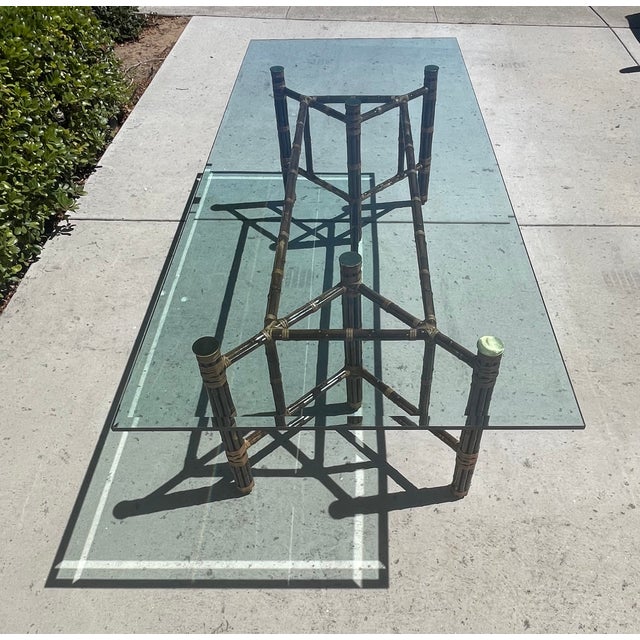 Contemporary McGuire Bamboo Dining Table, Seats 8-10, Base Only For Sale - Image 3 of 16