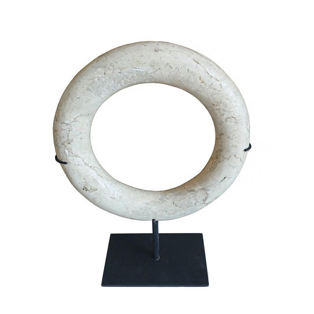 Marble Ring Sculpture on Stand For Sale - Image 12 of 14