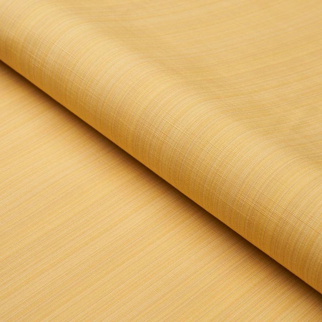 SAMPLE - Schumacher X Mark D. Sikes Gracie Solid Strie Fabric In Yellow For Sale