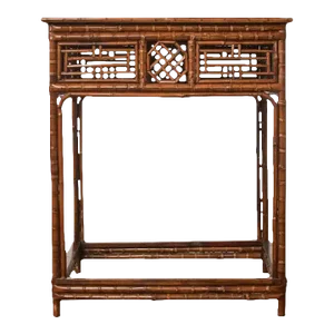 Chinese Export Bamboo Fretwork Square Center Table