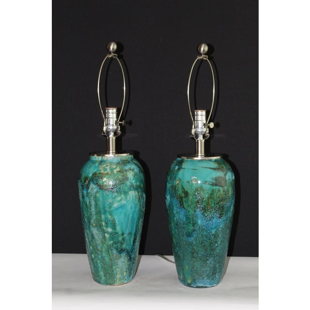 Mid 20th Century Mid Century Modern Aldo Londi Style Ceramic Lamps. For Sale - Image 9 of 11