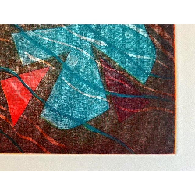 Mid-Century Modern Abstract Etching Aquatint - Arnold Grossman, Ed. 3/30 - Arches For Sale - Image 11 of 13