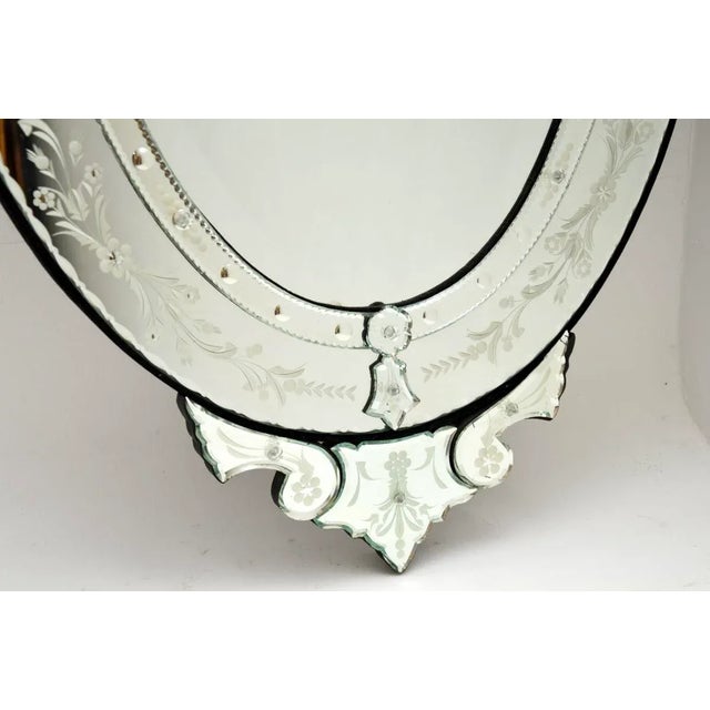 Vintage Italian Venetian Murano Glass Mirror, 1970 For Sale - Image 6 of 7