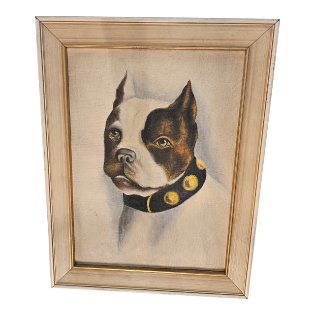 1960s Small and Charming Painting of a Terrier For Sale