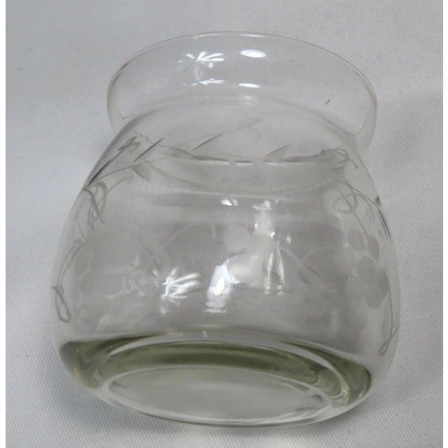 Vintage Kirk & Son Sterling Silver Etch Cut Glass Jam Jar For Sale - Image 9 of 13