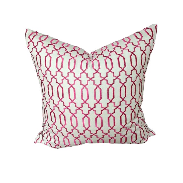 Robert Allen "Kyle James Fuchsia" 22" Custom Accent Pillow For Sale