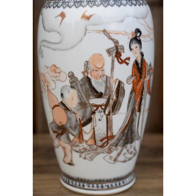 20th Century Chinese Famille Rose Grisaille and Iron Red Porcelain Vase For Sale - Image 12 of 18