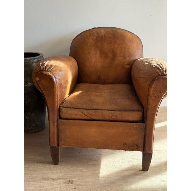 Antique Pair French Leather Chairs For Sale - Image 13 of 17