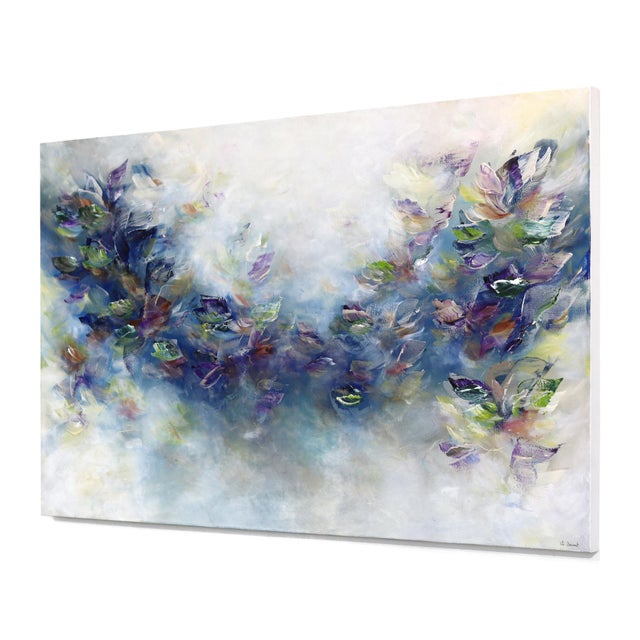 Realism Universe Is With You - Large Blue and Gold Abstract Acrylic Painting on Canvas by Ve Boisvert For Sale - Image 3 of 9