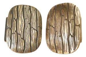 Mid-Century Brutalist Push and Pull Door Handles in Bronze, 1970s, Set of 2