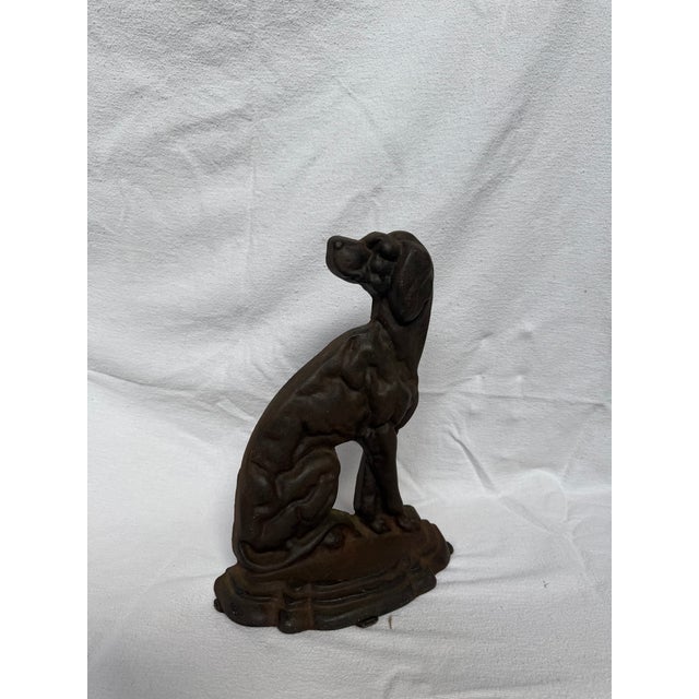 Metal Cast Iron Muscular Labrador Door Stop For Sale - Image 7 of 11