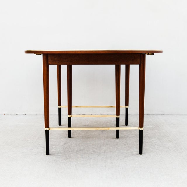 Restored 1950s Paul McCobb Mahogany & Brass "Connoisseur Collection" Expandable Dining Table For Sale - Image 13 of 18