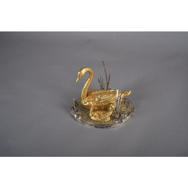 Gold Vintage Bronze Swan and Cygnet Box, 1950s-1960s For Sale - Image 8 of 14