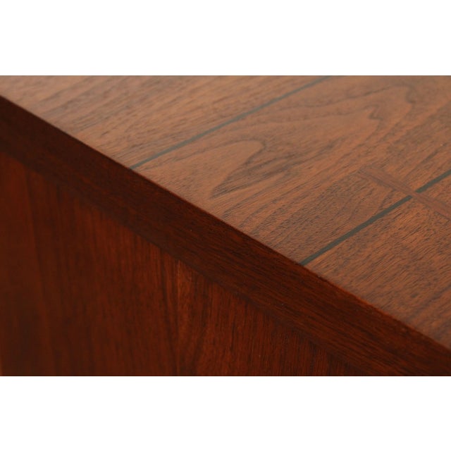 Lane 'Tuxedo' Mid Century Modern Walnut Nightstand For Sale - Image 11 of 12