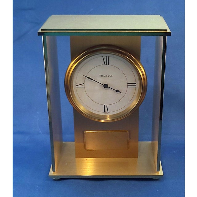 Tiffany & Co. Swiss Made Quartz Brass Mantel Clock Chairish