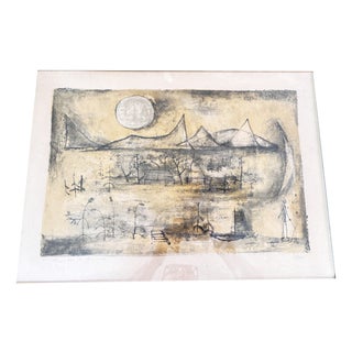 Zao Wou Ki, Mountain and Sun, 1951, Color Lithograph For Sale