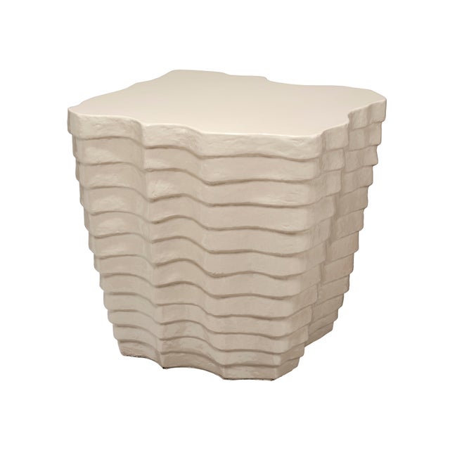 Strata Side Table, Cream For Sale
