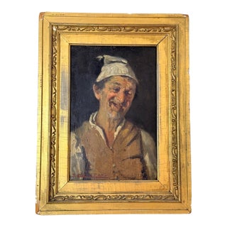Antique 19th Century Original John Edmund Califano Oil Painting Man Portrait For Sale
