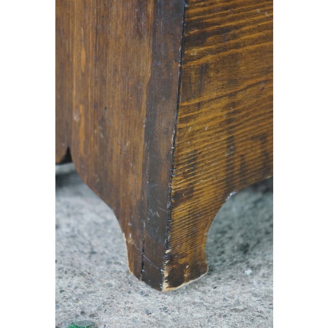 Antique Primitive Shaker Style Spinning Chair Rush Stool Bench Seat Folk Art 37" For Sale - Image 15 of 18