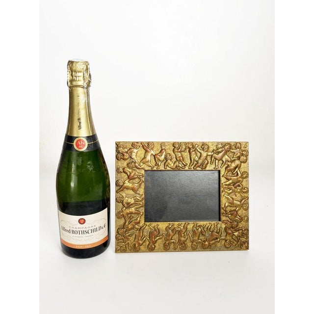 Hollywood Regency Metal Photo Frame, France, 1980s For Sale - Image 3 of 16