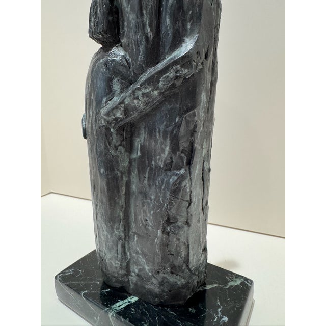 Mid 20th Century Larry Mohr Bronze Abstract Figurative Sculpture on Marble Base | Signed Estate Piece For Sale - Image 10 of 15