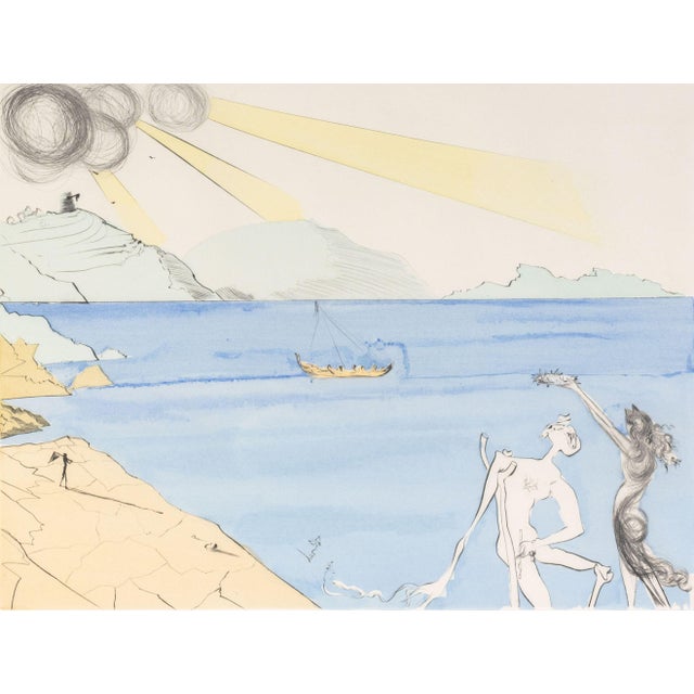 Salvador Dali (Spanish, 1904-1989), "Les Lauriers de Bonheur" [The Laurels of Happiness], Drypoint Etching with Pochoir...