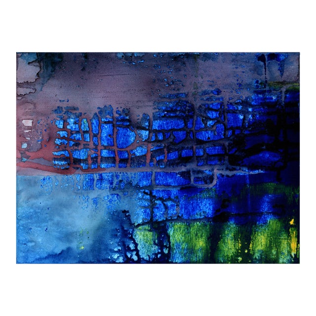 Contemporary Abstract Acrylic on Paper Painting "Transitory Poem 6" by Yari Ostovany For Sale