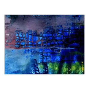 Contemporary Abstract Acrylic on Paper Painting "Transitory Poem 6" by Yari Ostovany