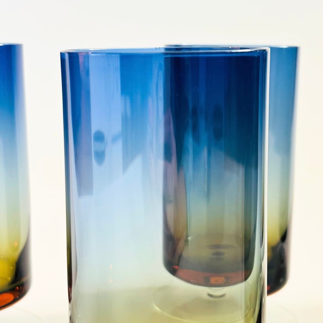 Mid Century Bluerina Footed Tumblers by Denby - Set of 5 For Sale - Image 9 of 11