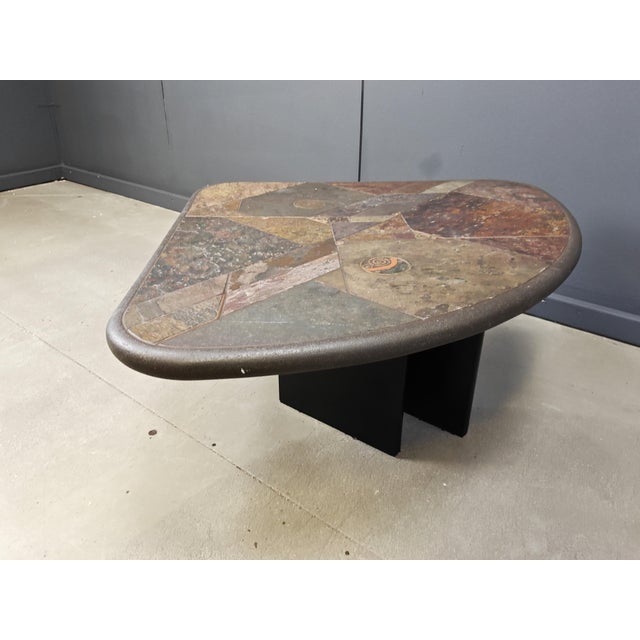 Brutalist Slate Stone Coffee Table, 1980s For Sale - Image 9 of 9