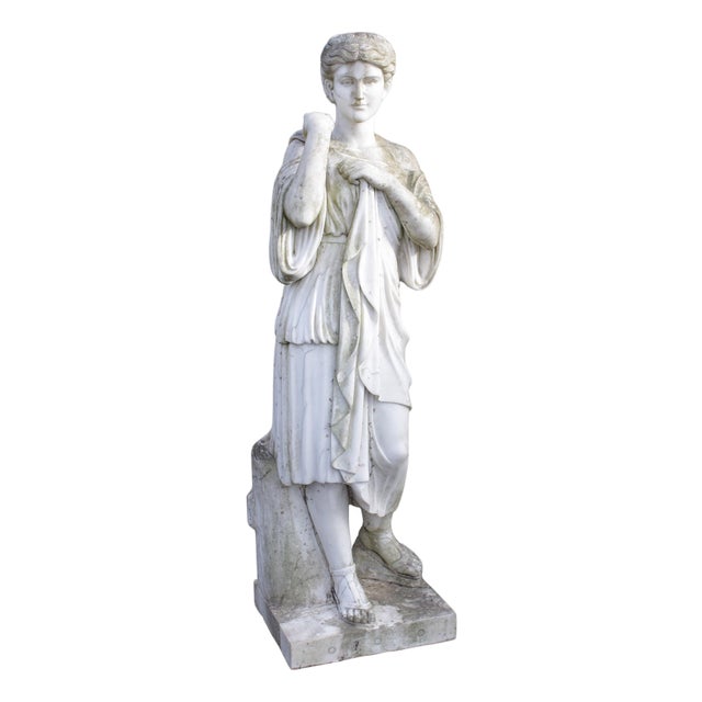 Antique Classical Style Diana Of Gabii Marble Garden Statue For Sale