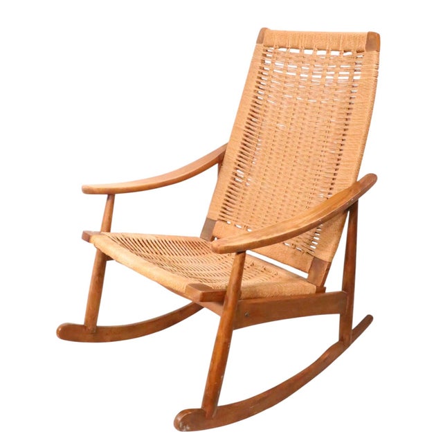 Mid Century Rope Rocker After Wegner For Sale - Image 9 of 12