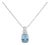 .925 Sterling Silver Blue Topaz and Diamond Accent Textured Pendant Necklace - 18" Inches For Sale