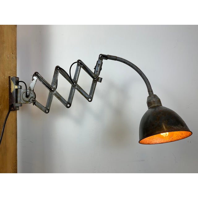 Vintage Industrial Scissor Wall Lamp from Elektroinstala, 1960s For Sale - Image 15 of 18