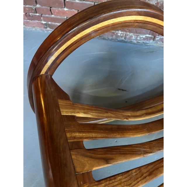 Salvador Vidal Exotic Wood Cantilevered Rocker and Ottoman For Sale - Image 9 of 12