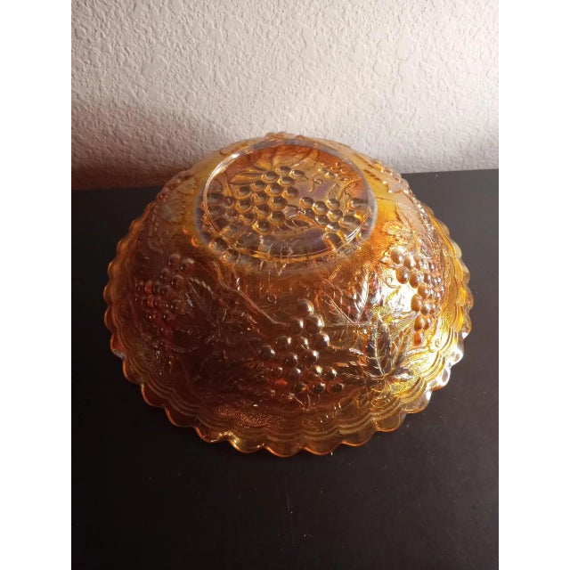 This is a GORGEOUS Indiana Glass Marigold Carnival Glass 10" Berry Bowl. Great as Holiday Decor Procured at auction BOX 30