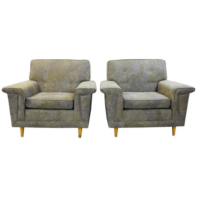 Textile Set of American Armchairs with Upholstery by Pierre Frey For Sale - Image 7 of 7