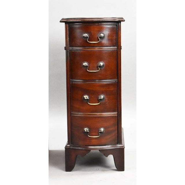 Mahogany Bow Front Bedside Chests of Drawers, 1920, Set of 2 For Sale - Image 6 of 9