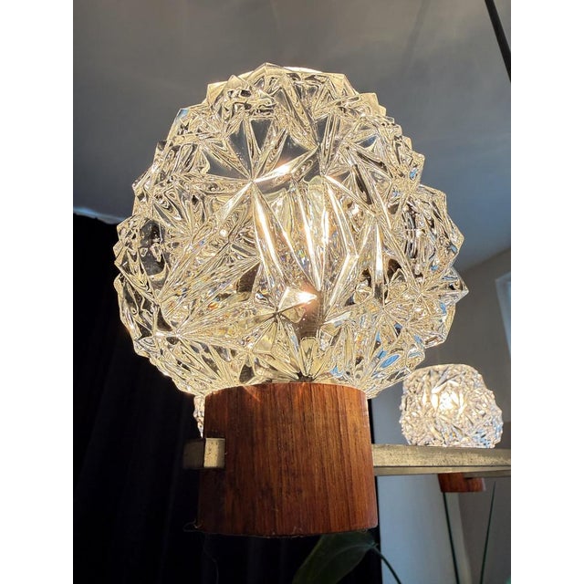 Mid-Century Modern 6-Arm Chandelier with Pressed Glass Shades, Late 20th Century For Sale - Image 10 of 17